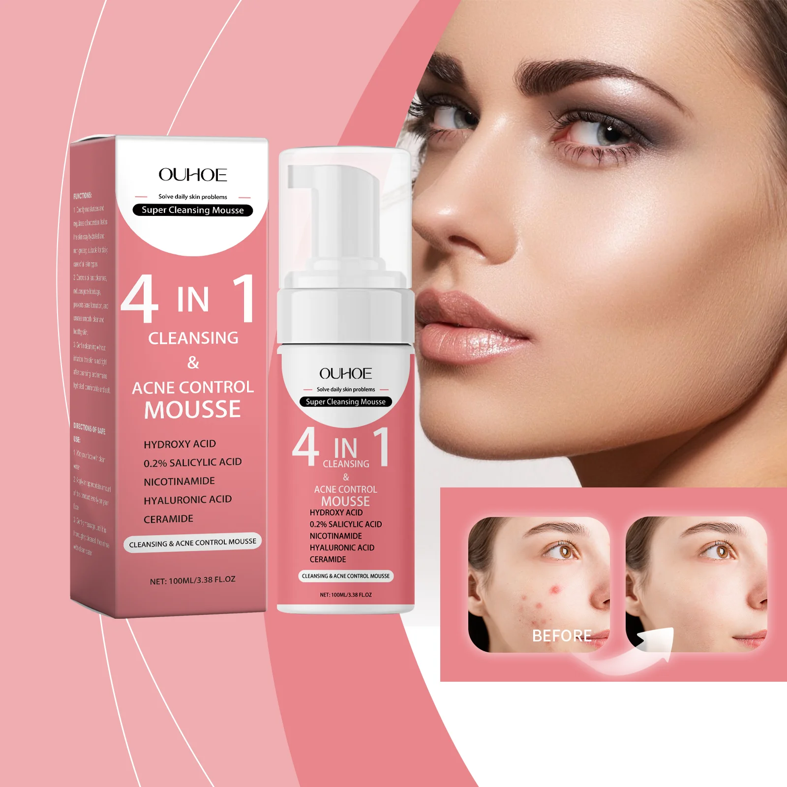 Revitalizing 4-in-1 Korean Organic Cleansing Mousse - Image 4