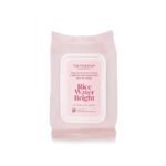 The Face Shop Rice Water Bright Makeup Remover Wipes for Face with Rice Extract, Brightening, Moisturizing, Infused with Cleansing Milk, Vegan Disposable Cleansing Facial Wipes, Korean Skin Care